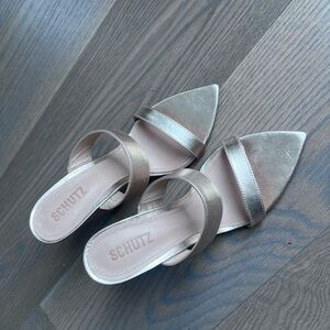SCHUTZ Metallic Silver Women's Sandals